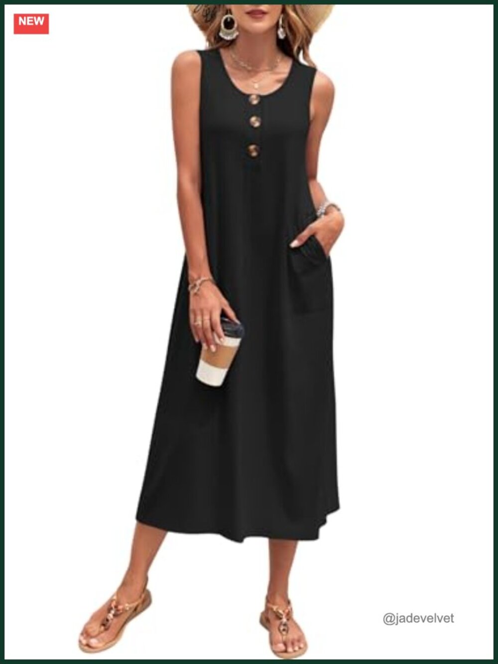 Women's Summer Maxi Dress Sleeveless Button Down Casual Loose Long Sundress
